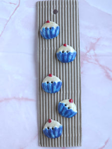 Ceramic Buttons - Cupcakes