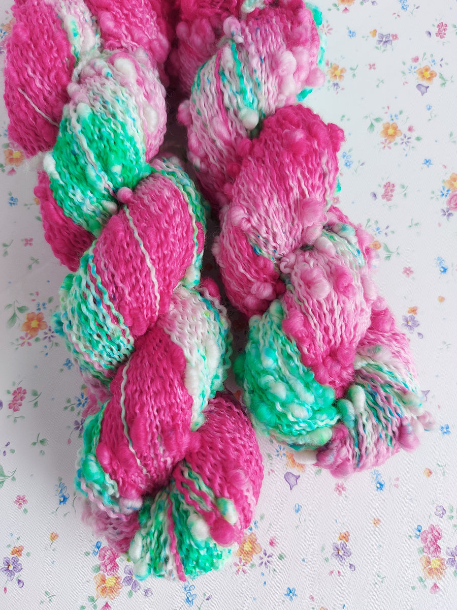 Strawberry Shortcake Merino & Nylon 4ply Slub Woolly Mama Yarns