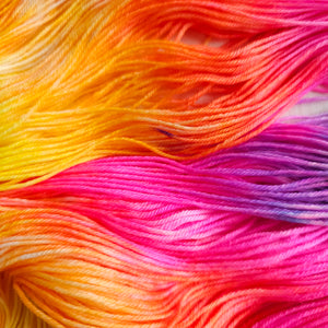 Oops! (Mis-dyed skein, Rainbow Tropicana) Merino & Nylon - 4ply Fingering