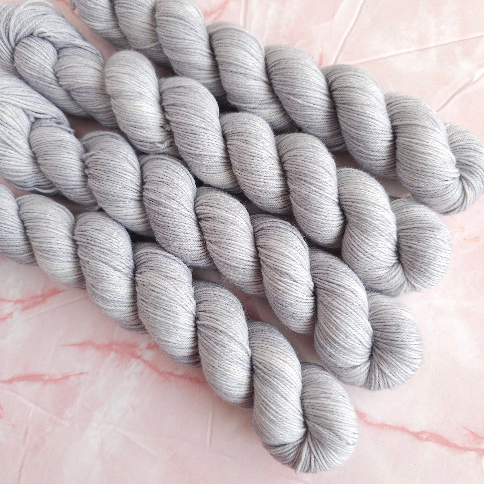 Silver - Merino & Nylon - 50g 4ply Fingering