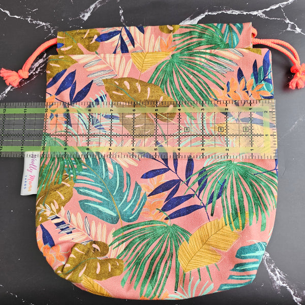 Tropical Project Bag - Medium Sized - Neon Drawstring