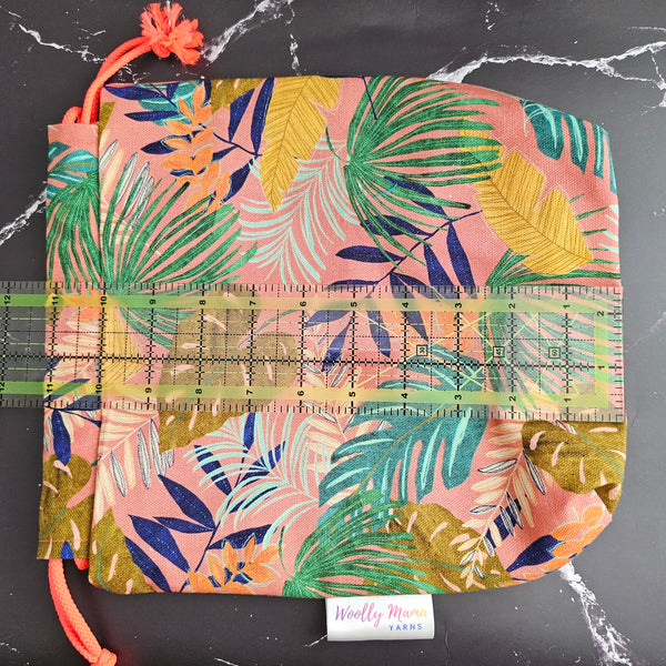 Tropical Project Bag - Medium Sized - Neon Drawstring