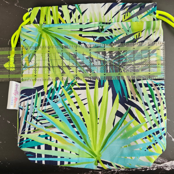 Tropical Project Bag - Medium Sized - Neon Drawstring