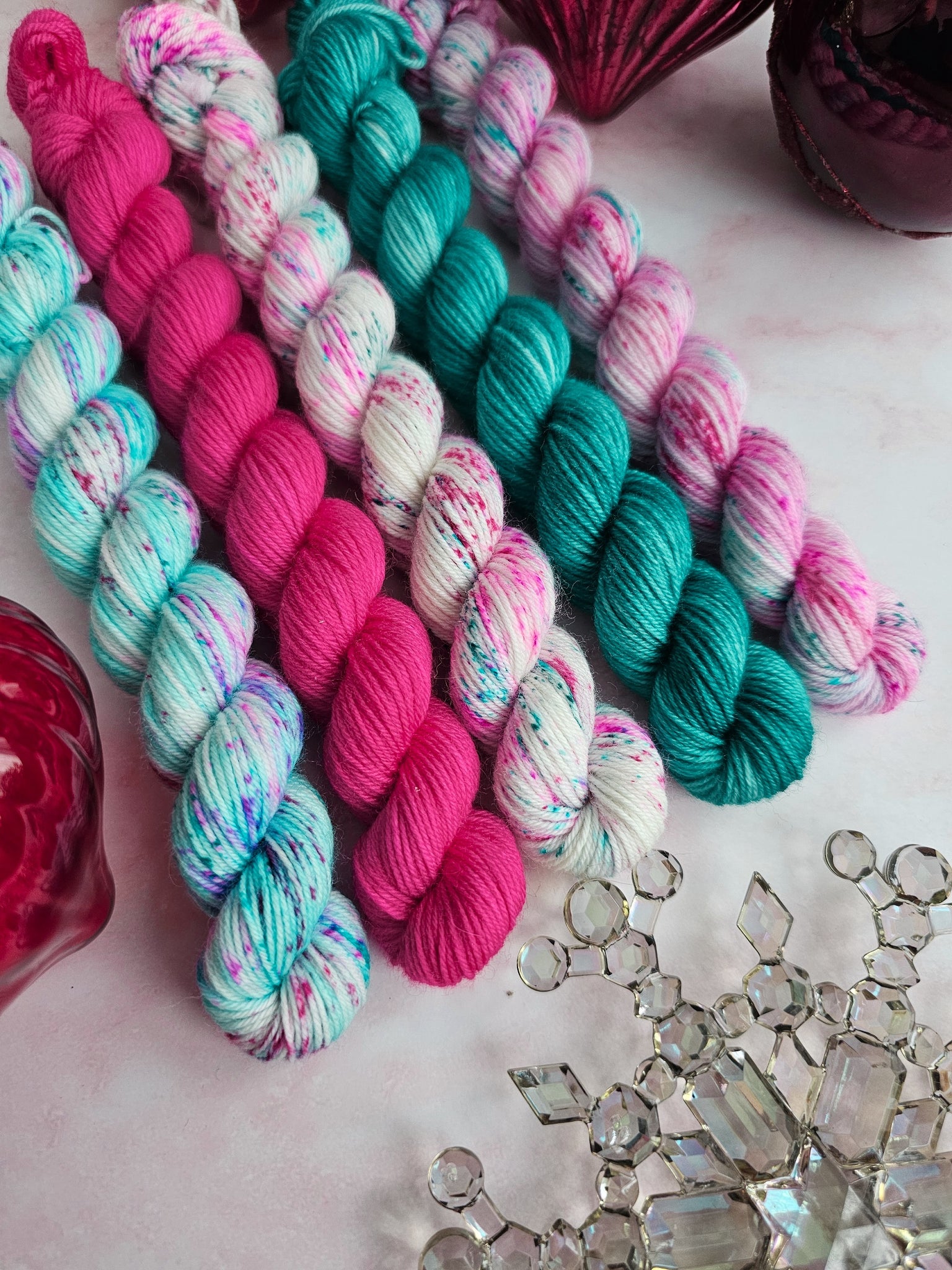 Candy Cane Lane Mini Set - 5 x 20g - Merino & Nylon - SOCK
