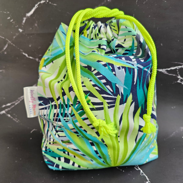 Tropical Project Bag - Medium Sized - Neon Drawstring