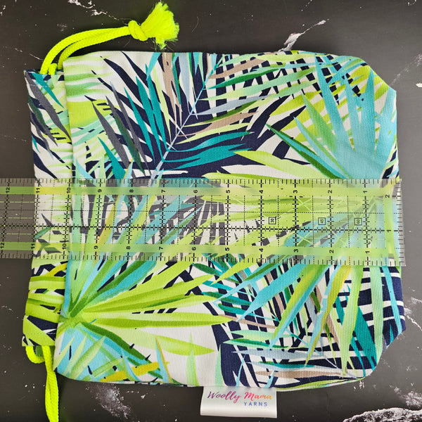 Tropical Project Bag - Medium Sized - Neon Drawstring