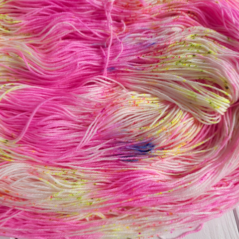 Oops! (Mis-dyed skein, Pink Peppermint) Merino & Nylon - 4ply Fingering
