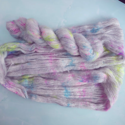 Winter Aurora - Baby Suri Alpaca/Mulberry Silk - Lace